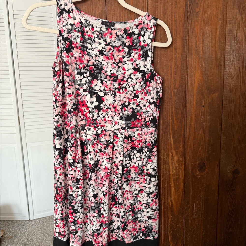 J. Jill Floral Midi Dress - Black, White, Red